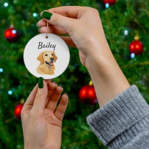 personalized pet ornament – labrador retriever yellow