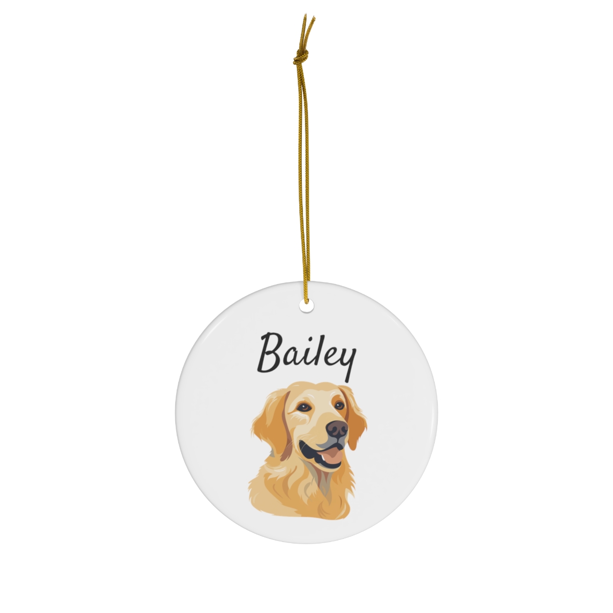 personalized pet ornament – labrador retriever yellow