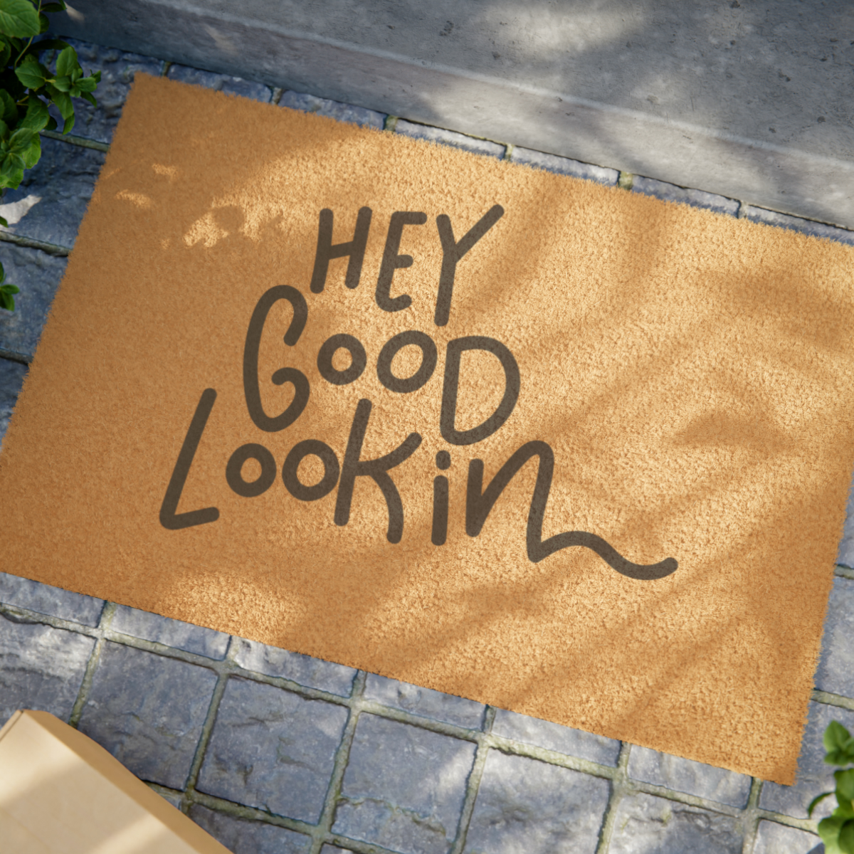"hey, good lookin" doormat