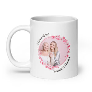 personalized "flower framed mother's day" mug