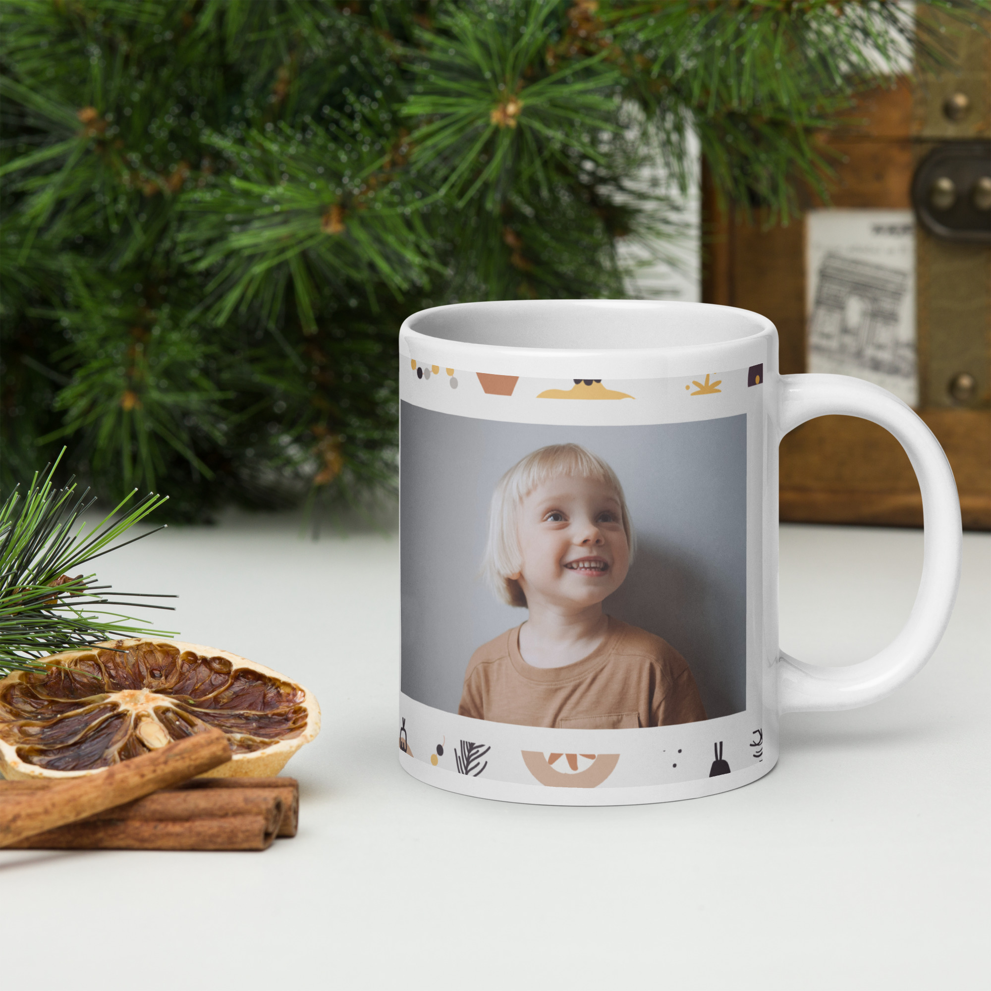 personalized "photo christmas" wraparound mug