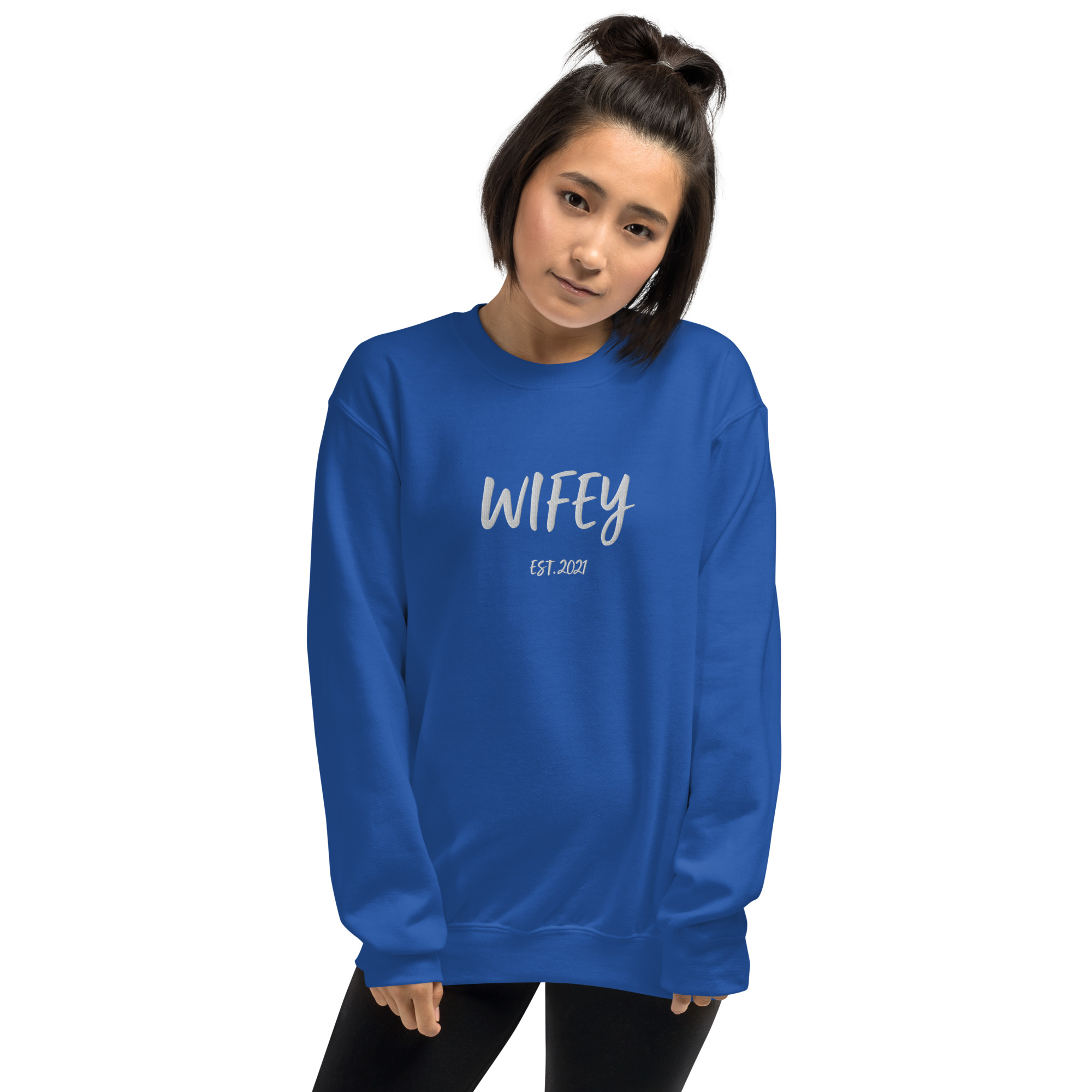 "wifey est." women's sweatshirt