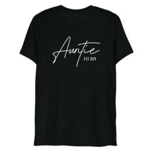 “auntie est” personalized women’s short sleeve t shirt