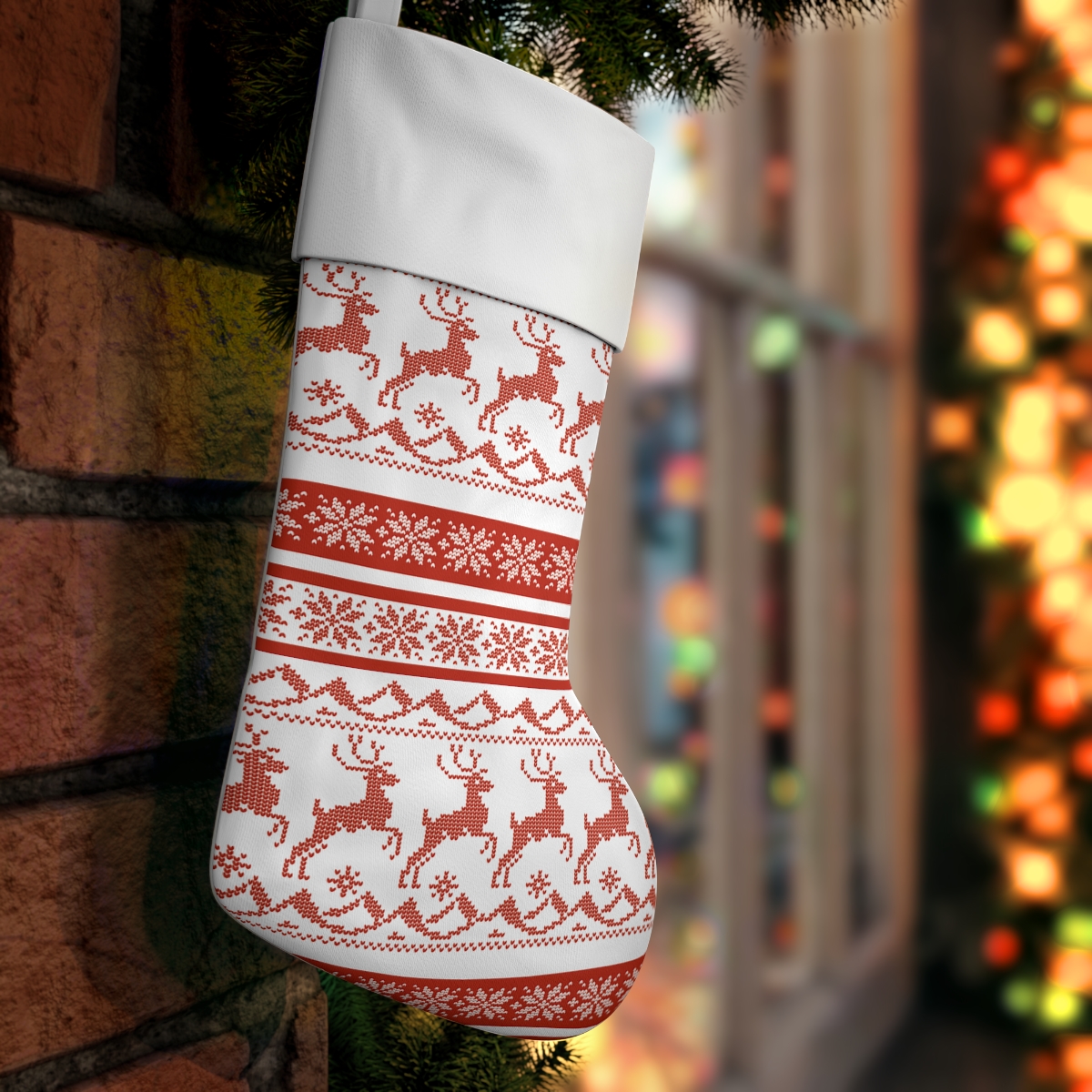 "scandinavian snowfall" christmas stocking