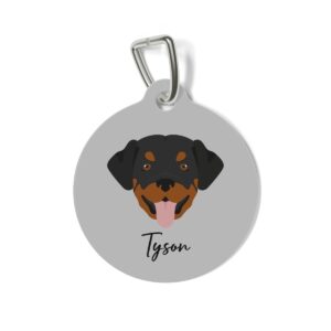 “rottweiler black tan” personalized pet tag