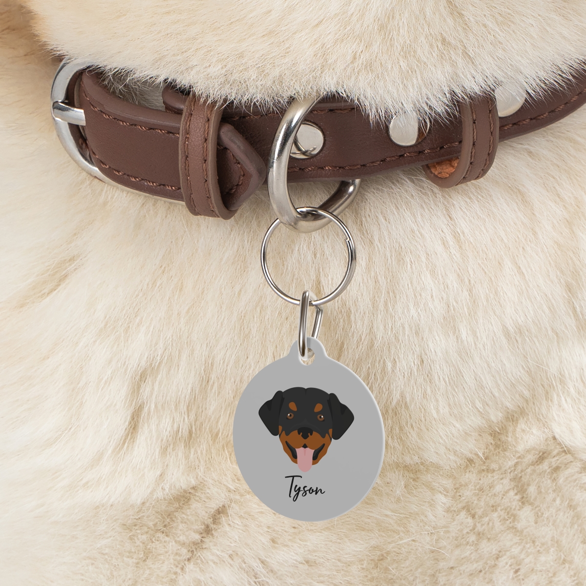 “rottweiler black tan” personalized pet tag