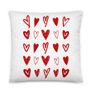 "illustrated hearts" basic pillow