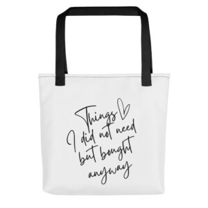 "handwritten funny quote" tote bag