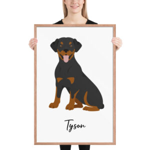 personalized “rottweiler black tan” framed post