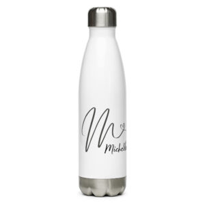 personalized "letter m monogram" water bottle