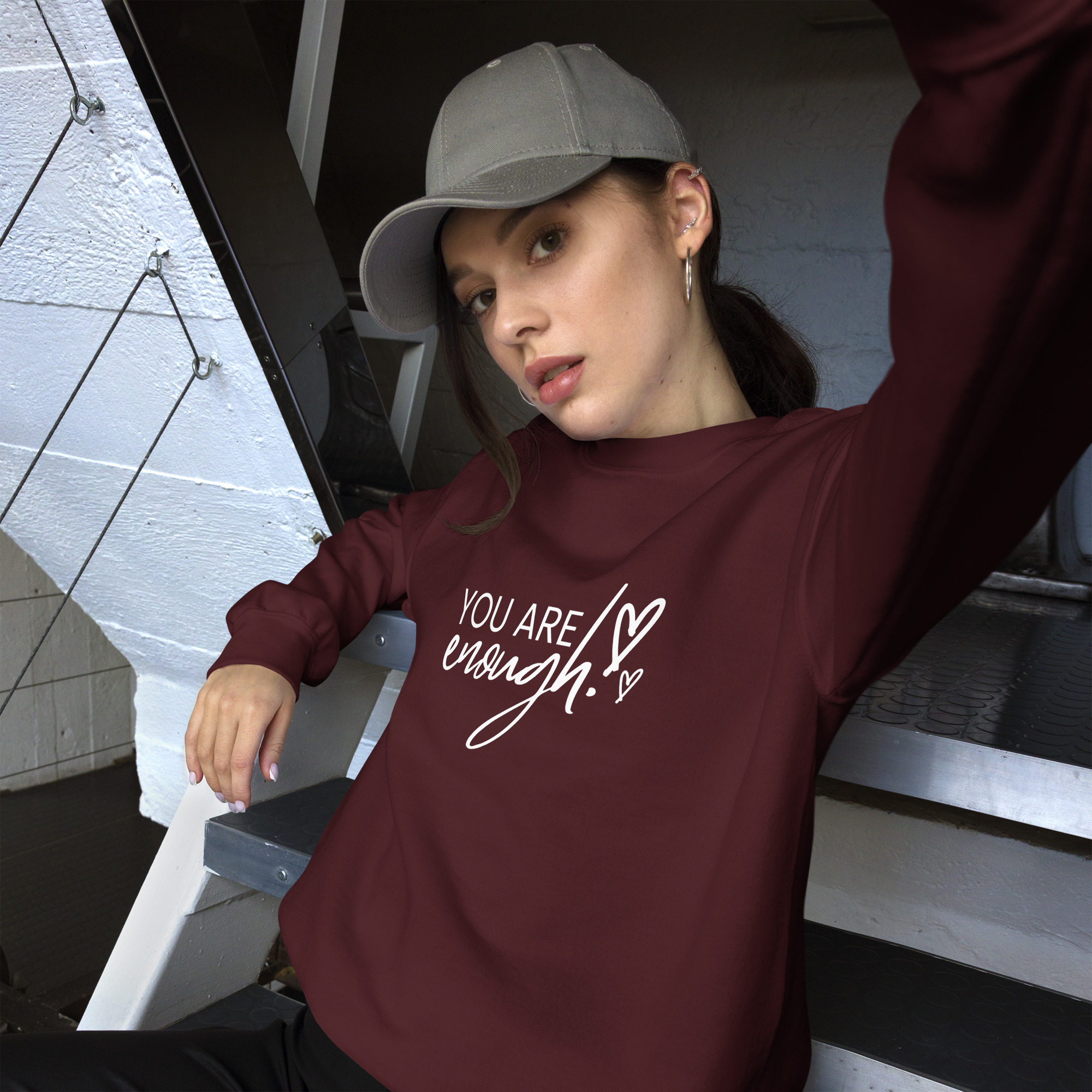 "you are enough" women's sweatshirt