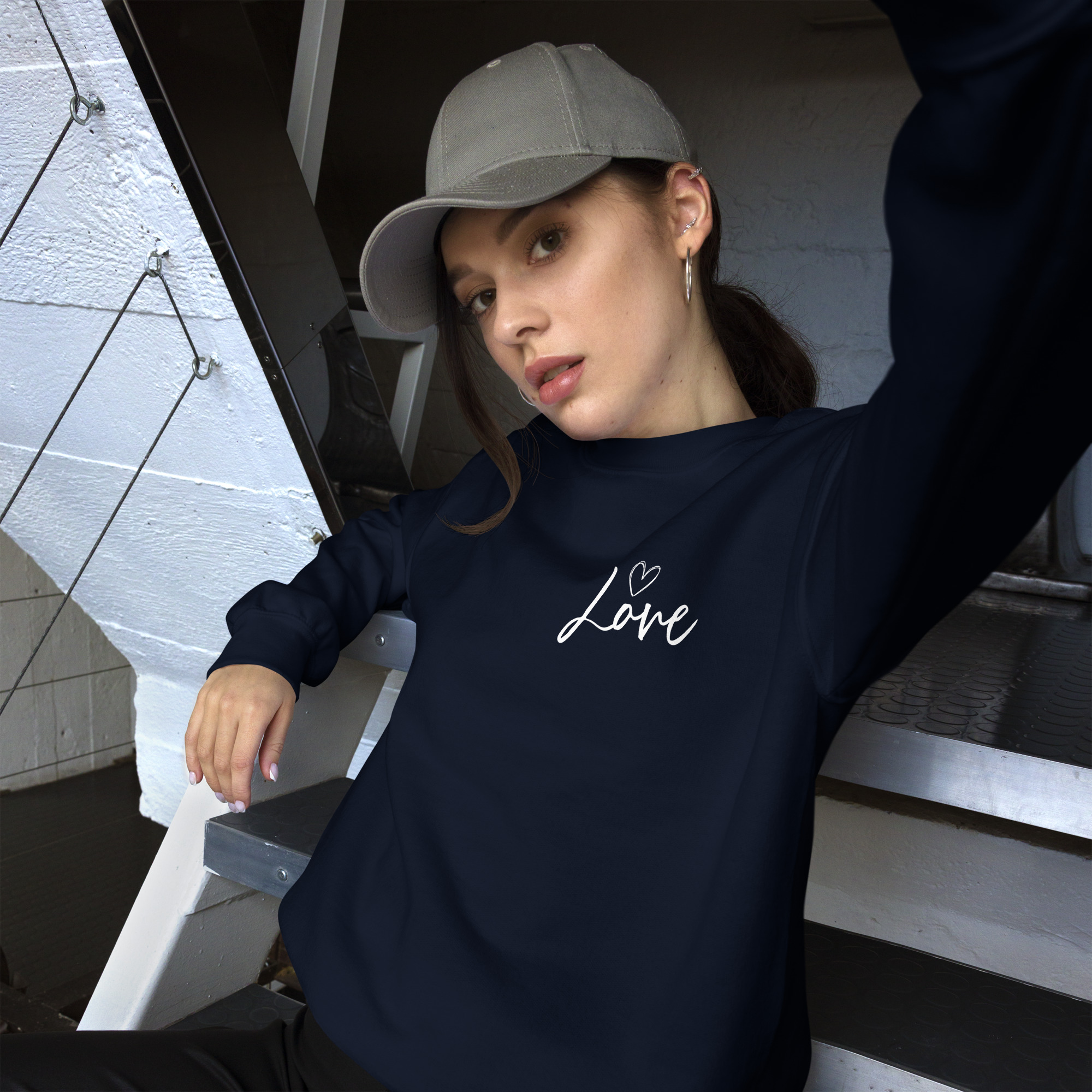 "love heart" women's sweatshirt
