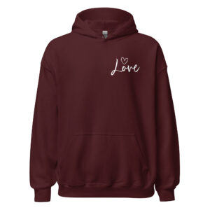 "love heart" women's hoodie