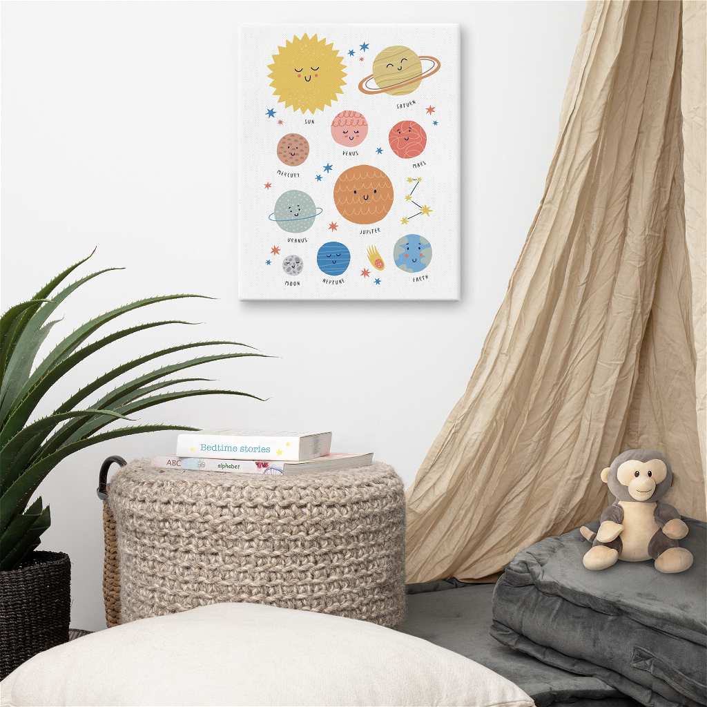 "solar system" nursery canvas print