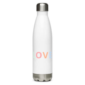 "love" stainless steel water bottle
