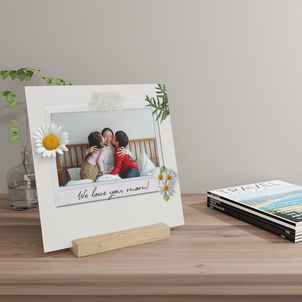 “floral photo mother's day” gallery board with stand