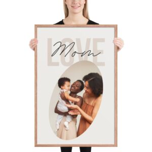 "minimalist love mom" framed poster