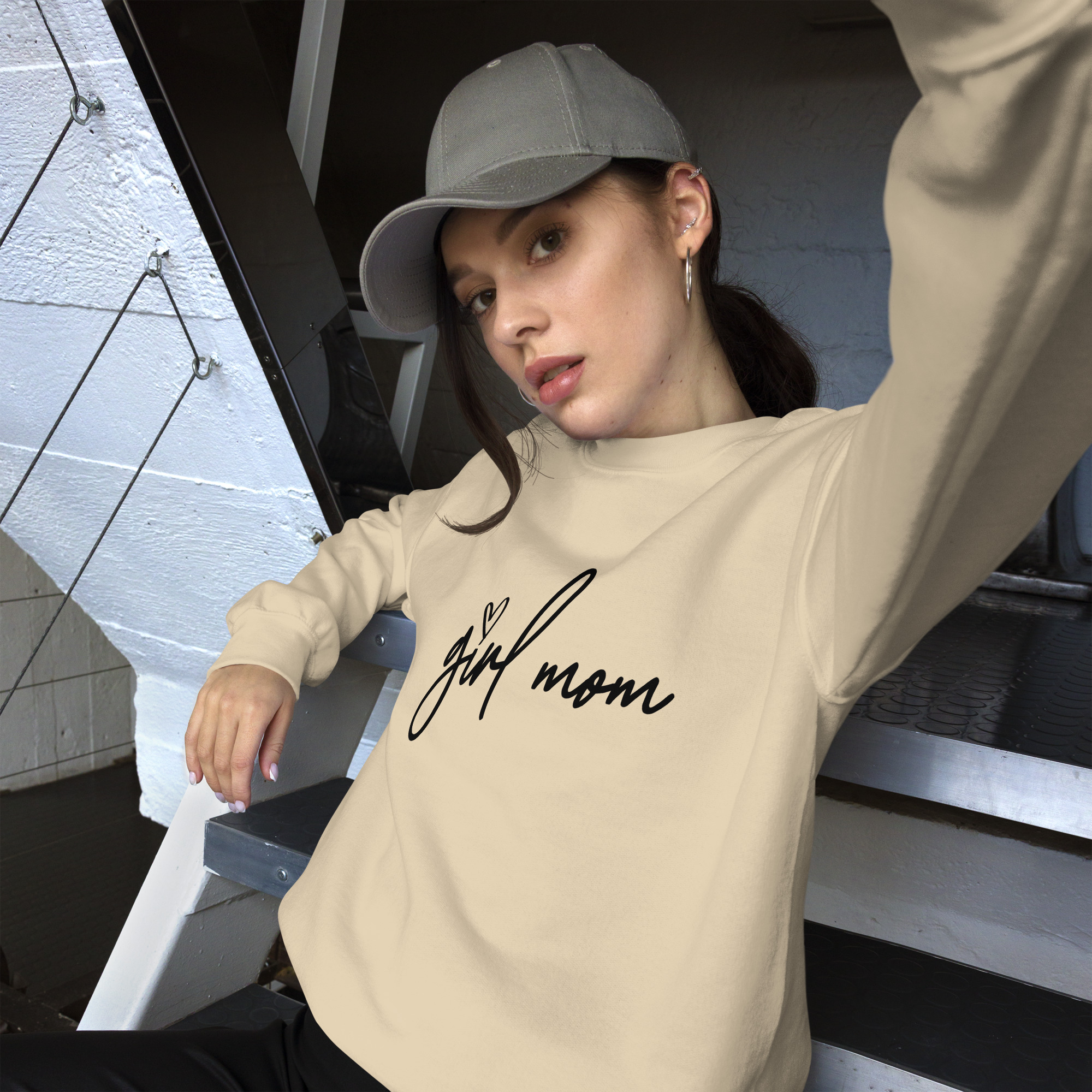 "girl mom" women’s sweatshirt