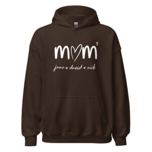 "mom 3" personalized women's hoodie