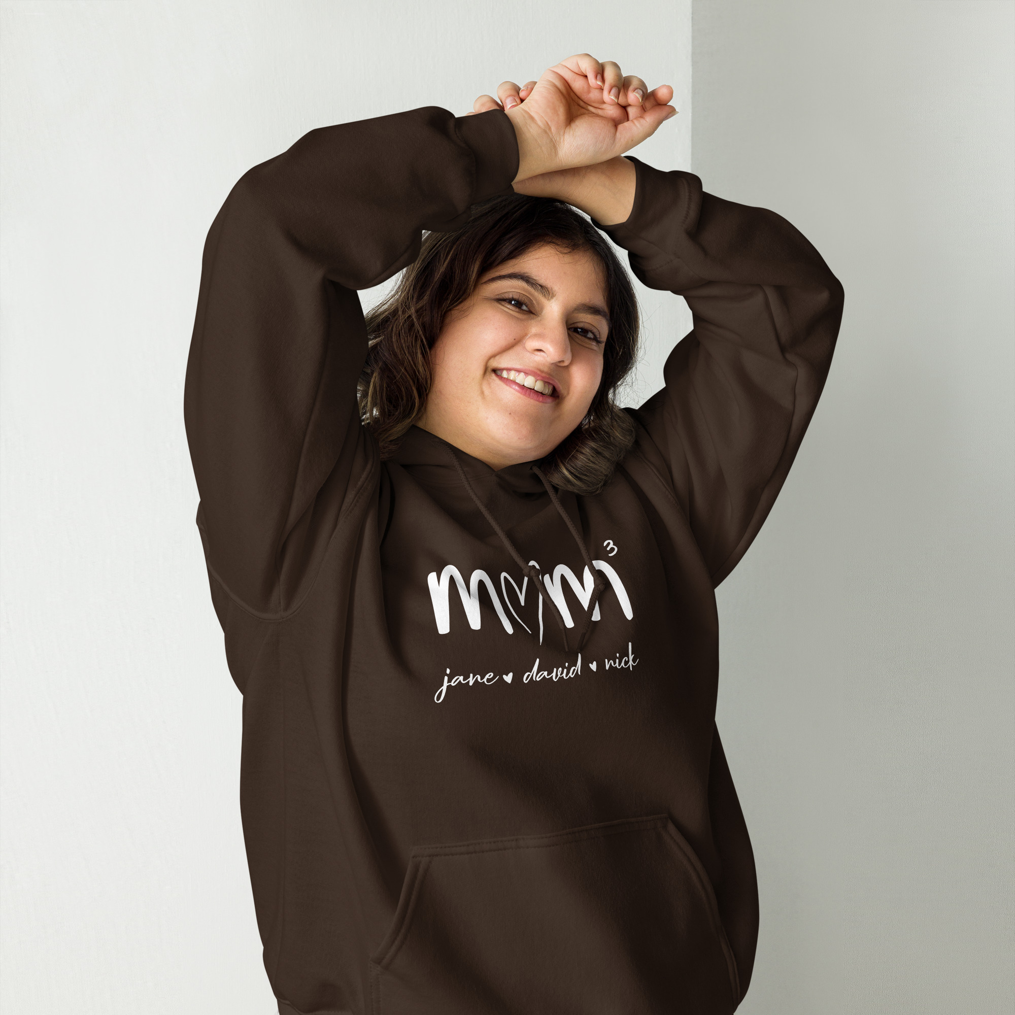"mom 3" personalized women's hoodie