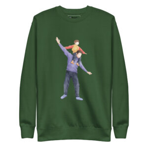 big father and son watercolor unisex premium sweatshirt