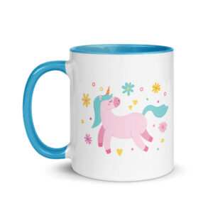 "colorful cute unicorn" kids mug