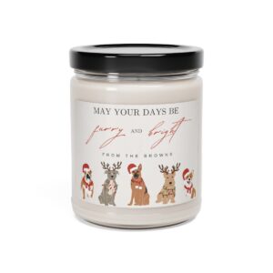 personalized "dog christmas" scented soy candle, 9oz
