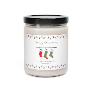 personalized "christmas stocking" scented soy candle, 9oz
