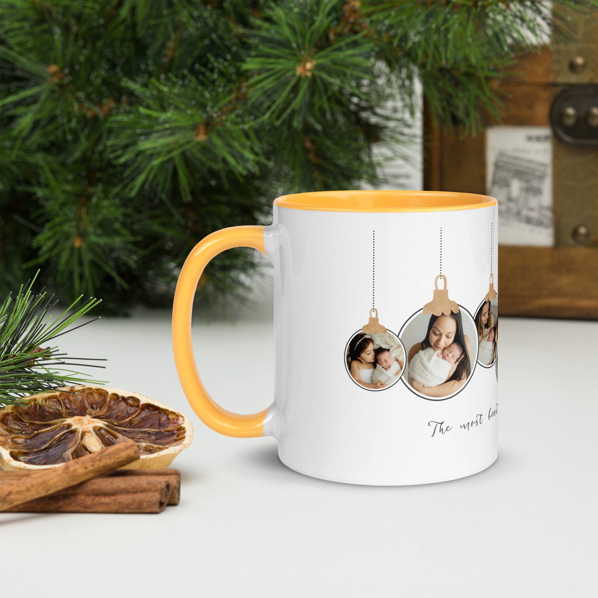 personalized "wrapped in cheer" mug