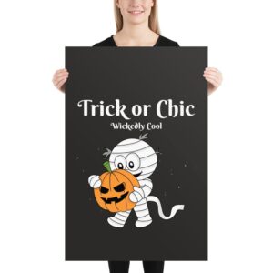 “trick or chic” halloween poster