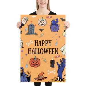 “vibrant happy halloween” halloween poster