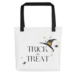 “minimalist trick or treat” tote bag