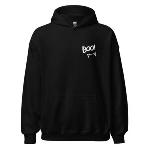"vampire bite boo" men's hoodie
