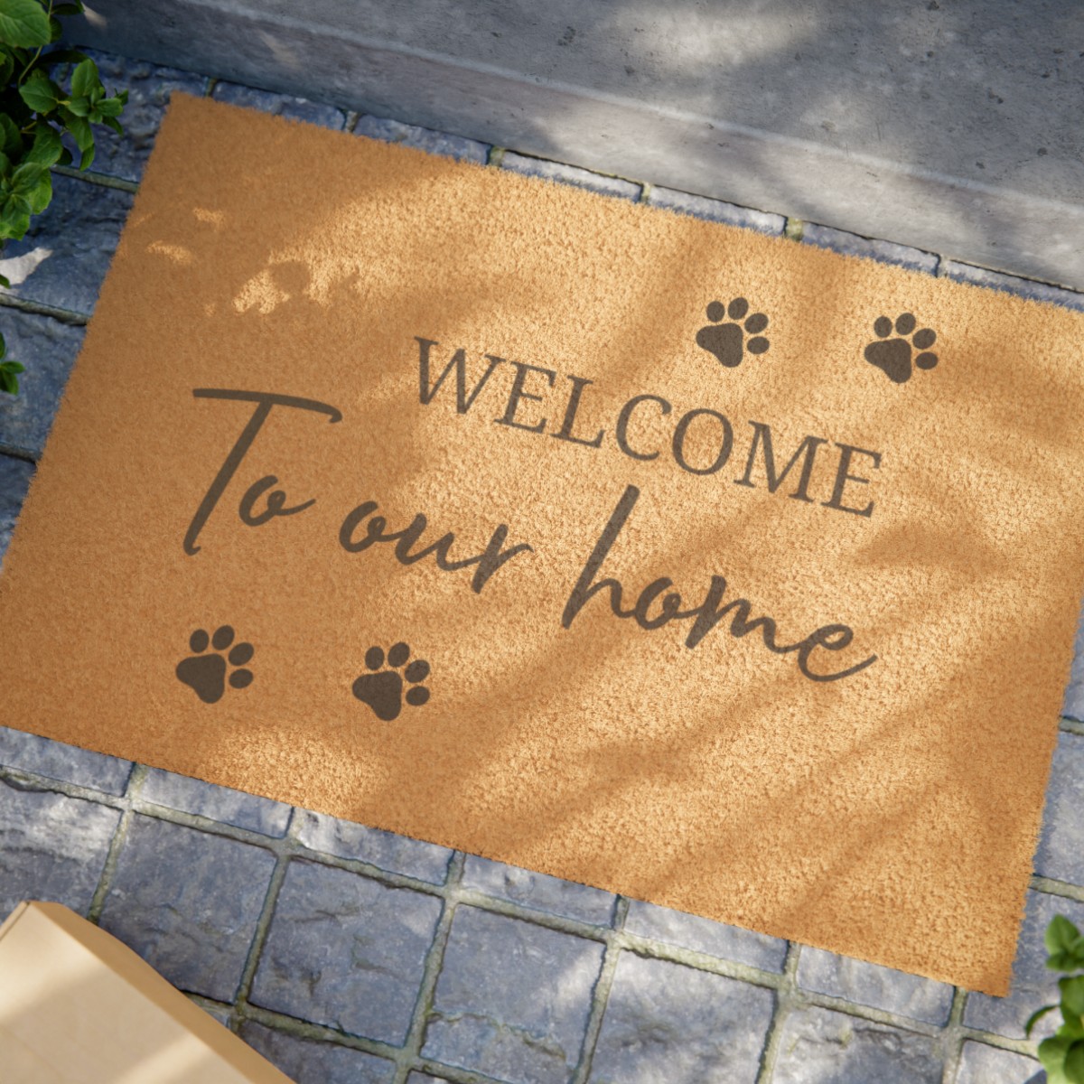 "welcome to our home" doormat
