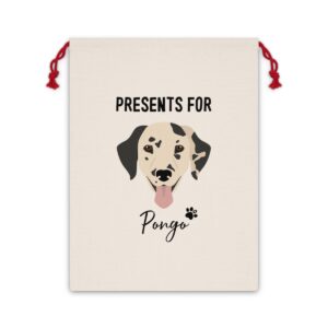 dalmatian personalized dog santa sack