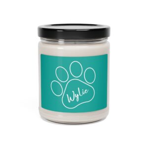 dog paw print scented soy candle, 9oz