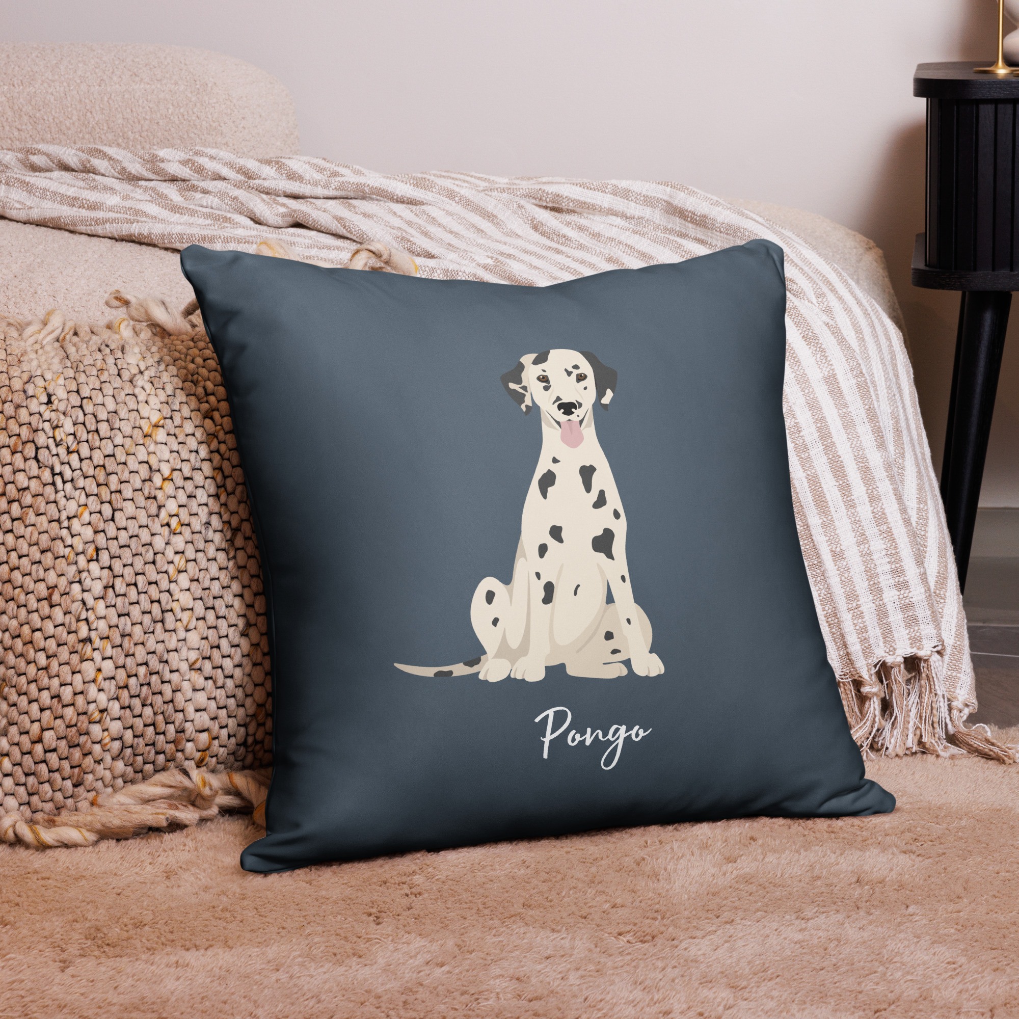 "dalmatian" personalized dog pillow
