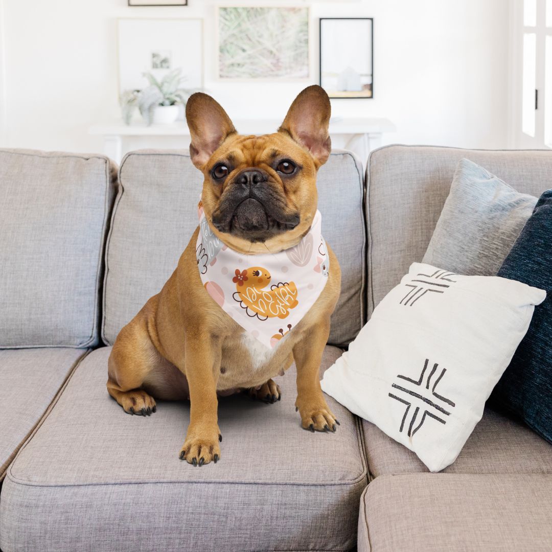 "hello dino pattern" dog bandana