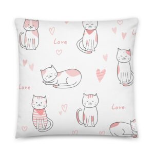 "kitty love" decorative pillow