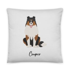 "rough collie tricolor" personalized dog pillow