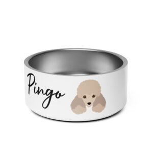personalized dog bowl white poodle