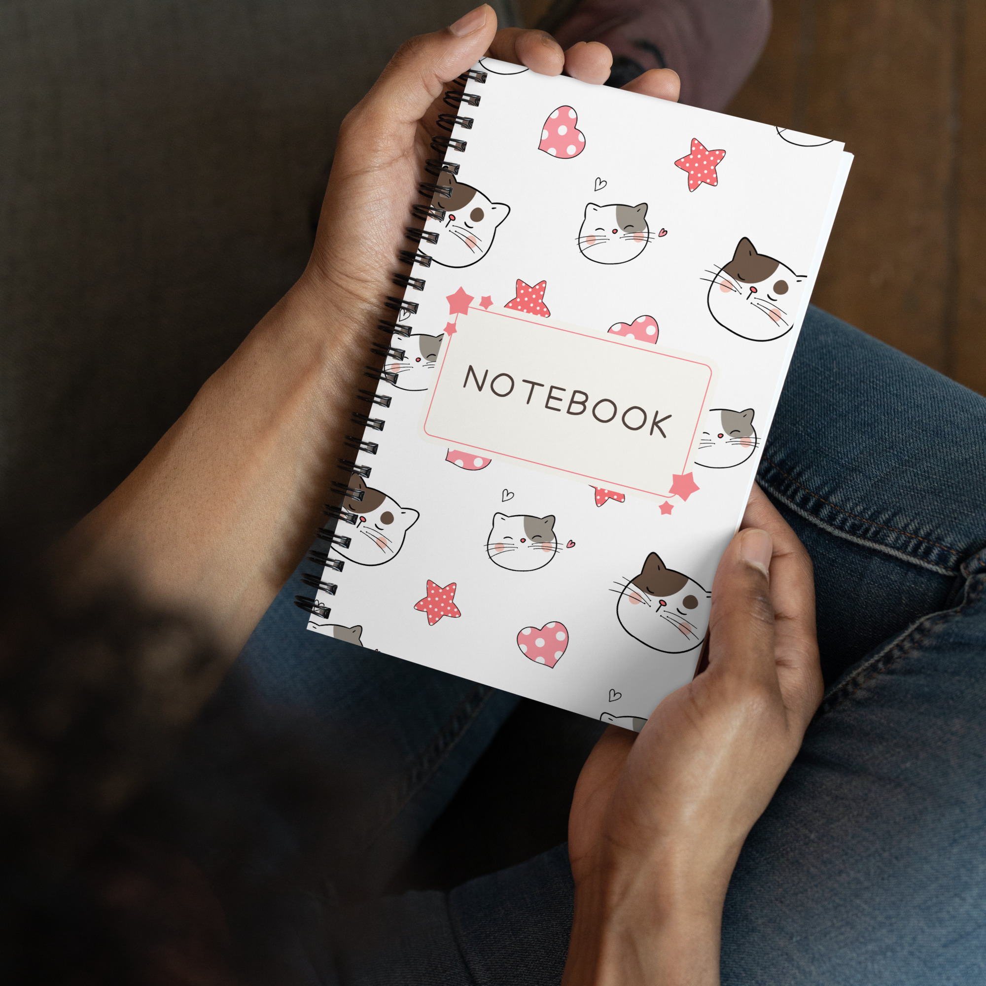 "hearts & whiskers" notebook