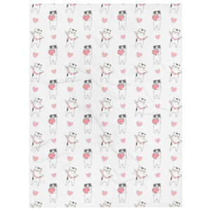 "cats with hearts" throw blanket