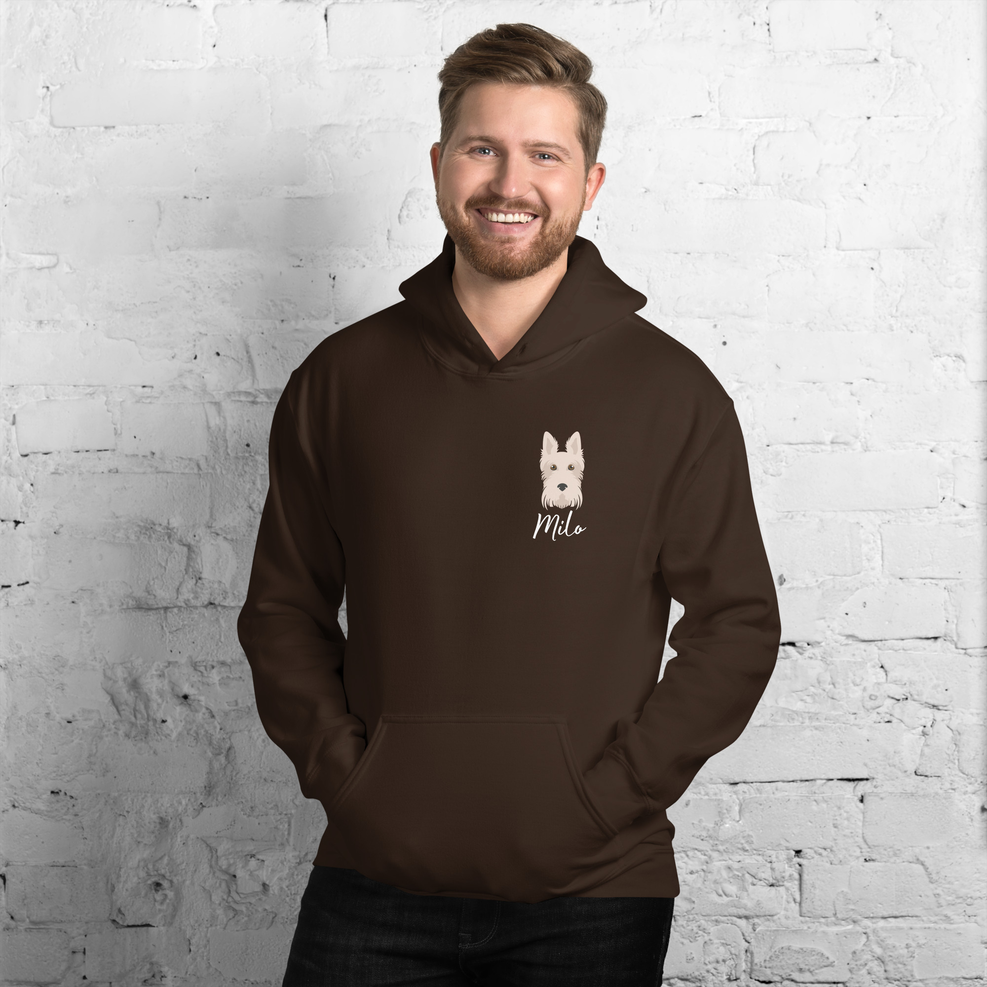 personalized scottish terrier breed men’s hoodie