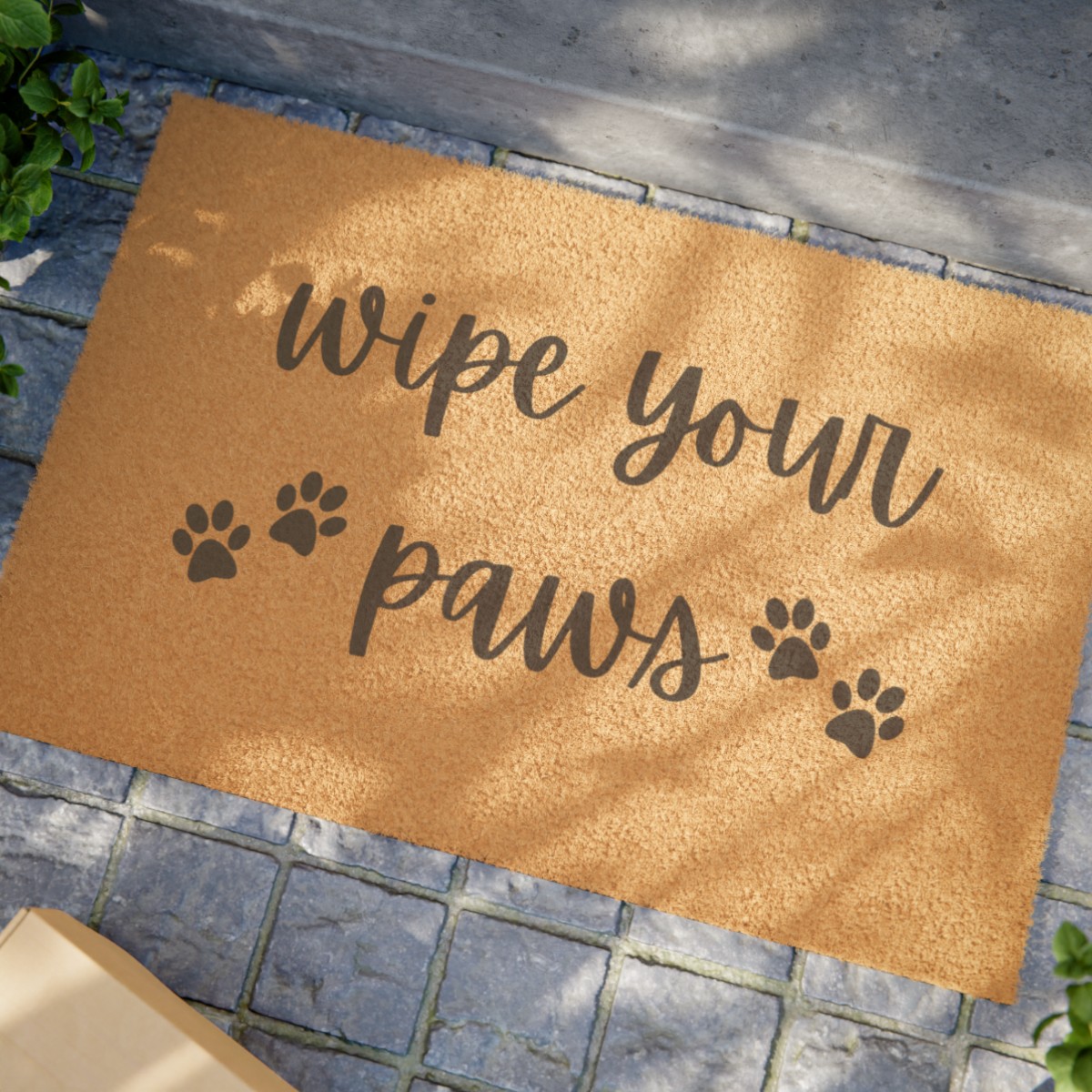 "wipe your paws" doormat
