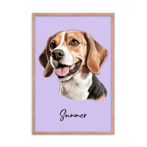 personalized beagle framed poster