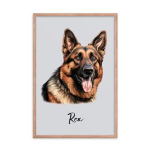 personalized german shepherd framed poster