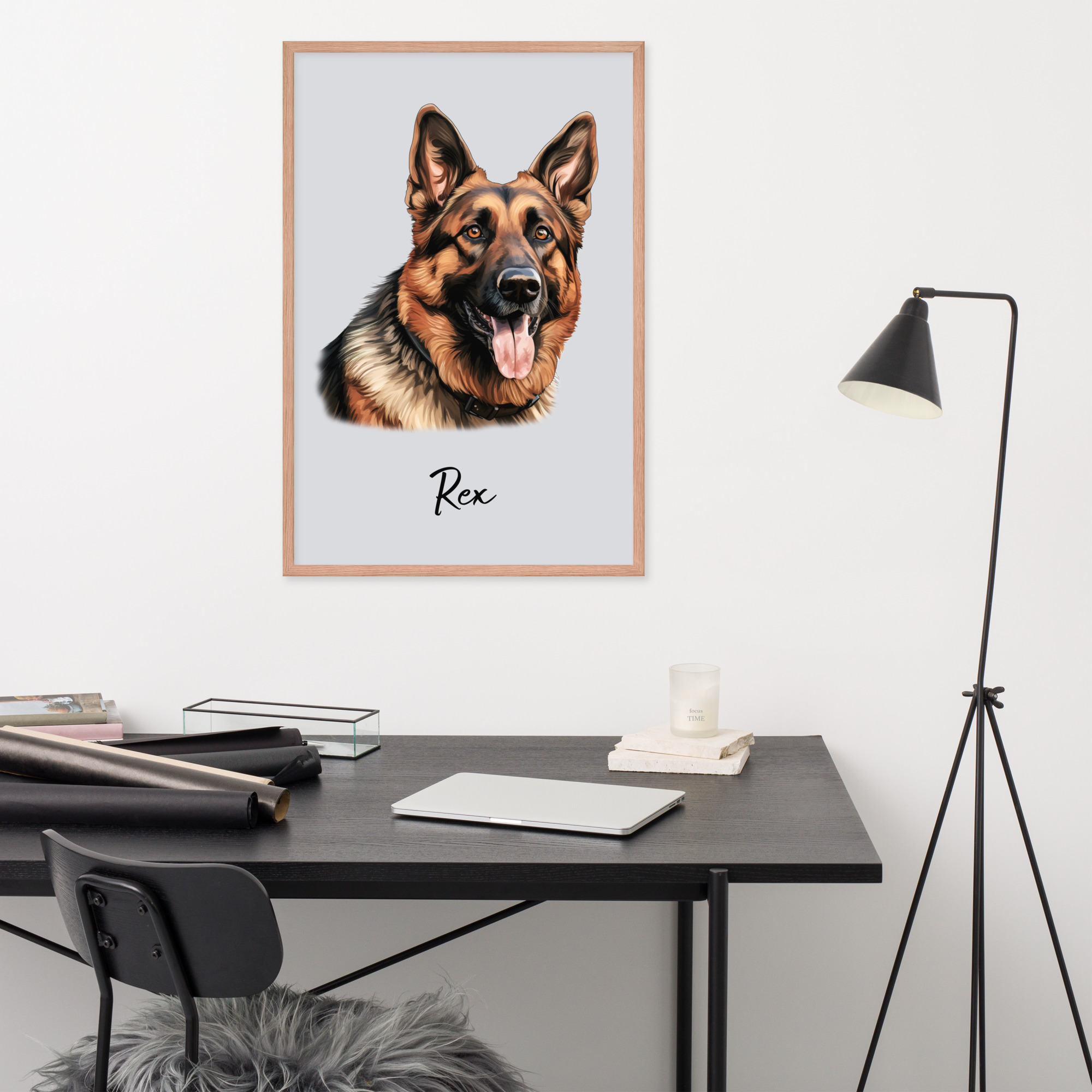 personalized german shepherd framed poster