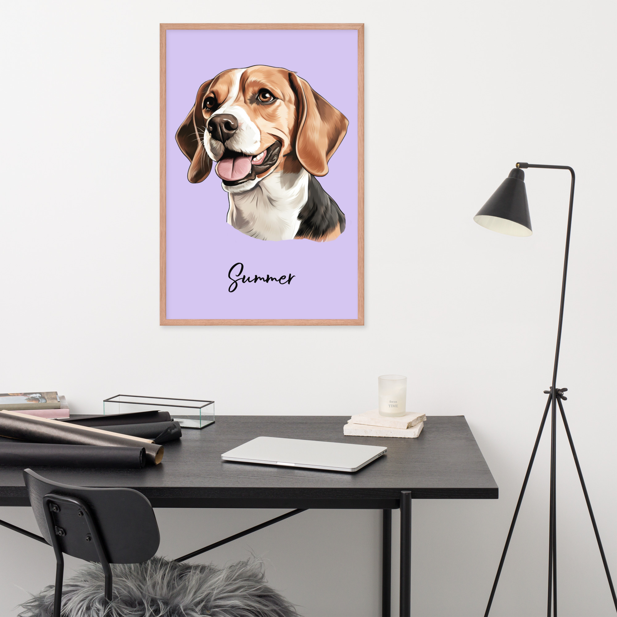personalized beagle framed poster