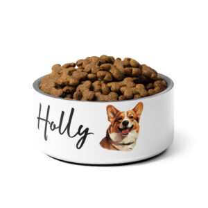 personalized corgi dog bowl